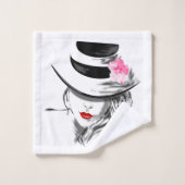 Mysteryous Lady - Hot Lips - Kies/voeg uw kleur to Bad Handdoek (Wasdoekje)