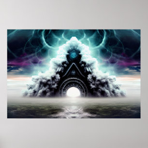 Mystic Ancient Eerie Ghost World Cloudy Poster