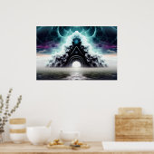 Mystic Ancient Eerie Ghost World Cloudy Poster (Keuken)