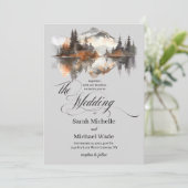 Mystic Autumn Calligraphy Wedding Invitation (Debout devant)
