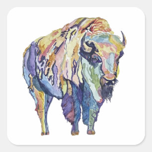 Mystic Bison-sticker Vierkante Sticker