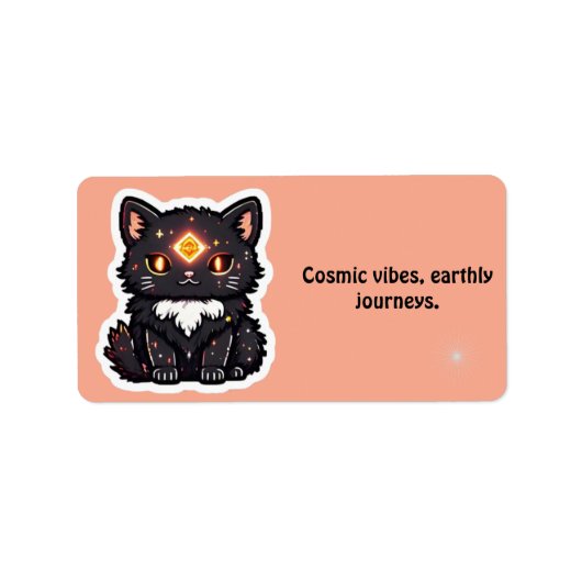 Mystic Black Cat Return Address Label (Voorkant)