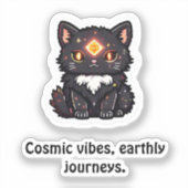 Mystic Black Cat Sticker  (Voorkant)