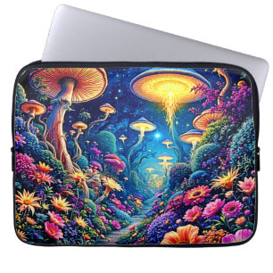Mystic Bloom Forest onder de sterren Laptop Sleeve