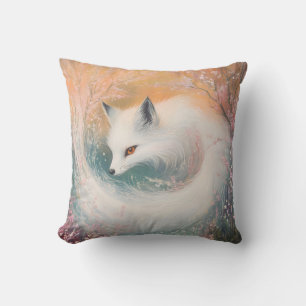 Mystic Bloom Spring Fox Waterverf Kussen