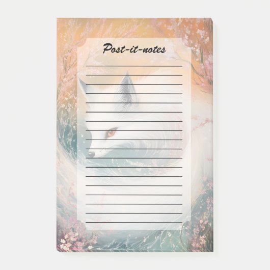 Mystic Bloom Spring Fox Waterverf Post-it® Notes (Voorkant)