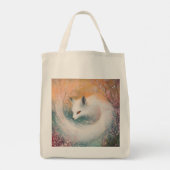 Mystic Bloom Spring Fox Waterverf Tote Bag (Achterkant)