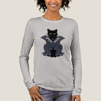 Mystic Blue Batik Kat Koningin Grafische T-shirt