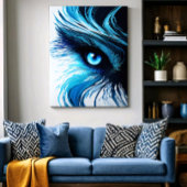 Mystic Blue Gaze: The Art That Hypnotizes Canvas Afdruk