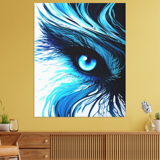 Mystic Blue Gaze: The Art That Hypnotizes Canvas Afdruk (Insitu (Woonkamer))