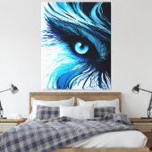 Mystic Blue Gaze: The Art That Hypnotizes Canvas Afdruk (Insitu (Slaapkamer))