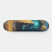 Mystic Blue Pyramid Art Skateboard (Horizontaal)
