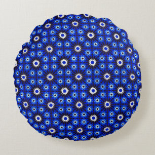 Mystic Blue Zellige Geometry Rond Kussen