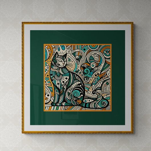 Mystic Boho Cat Art Print