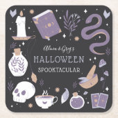 Mystic Boho Crystal Halloween Party Vierkante Kartonnen Onderzetter (Voorkant)