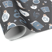 Mystic Boho Crystal Skull Snake Pattern Cadeaupapier (Rol Hoek)