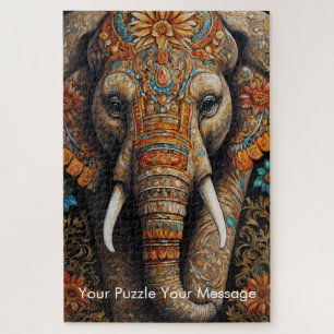 Mystic Boho Elephant Mandala Legpuzzel