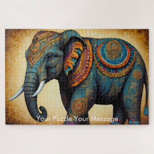 Mystic Boho Elephant Mandala Legpuzzel