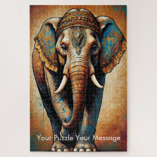 Mystic Boho Elephant Mandala Legpuzzel