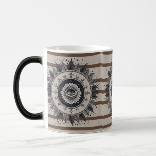 Mystic Boho Evil Eye Mandala Color Morphing Mug (Gauche)