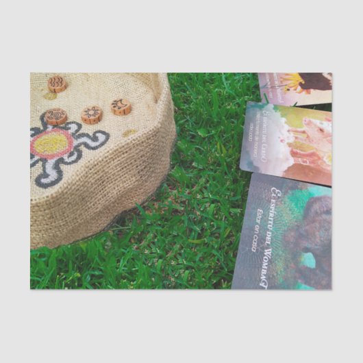 Mystic Boodschappen: Tarot en arakles over grasgro Tissuepapier (Voorkant)