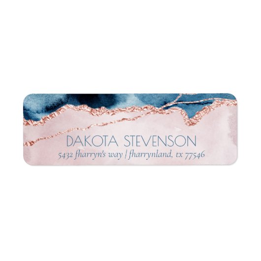Mystic Branding | Blauwgroen blauw model Blush roz Etiket (Voorkant)