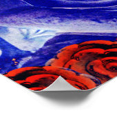 Mystic Buddha - Koele Blauwe & Rode Tonen Poster (Hoek)