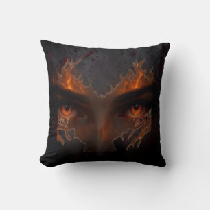 Mystic Burning Eye Dark Fantasy Aesthetic Coussin