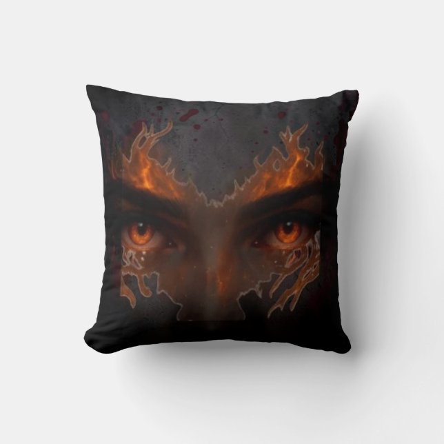 Mystic Burning Eye Dark Fantasy Aesthetic Coussin  (Recto)