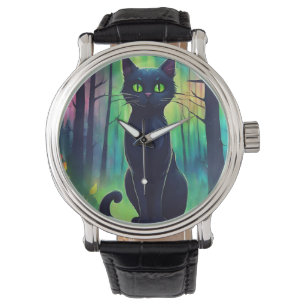 Mystic Cat of the Northern Lights Horloge