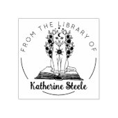 Mystic Cat uit de bibliotheek van het boek, Rubberstempel (Afrduk)
