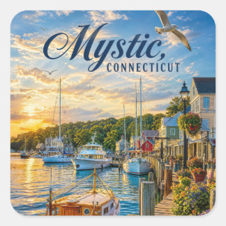 Mystic, Connecticut Haven Vierkante Sticker
