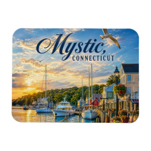 Mystic, Connecticut Haven Zonsondergang Magneet