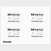 Mystic Connecticut  Whale Ovale Sticker (Vel)