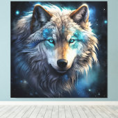 Mystic Cosmic Wolf Canvas Art Afdruk (Insitu (Houten vloer))