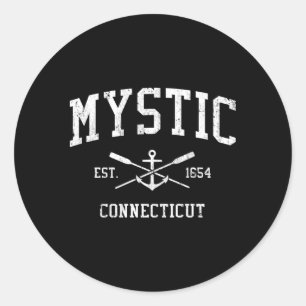 Mystic CT gekruiste riemen boot anker sporten Ronde Sticker