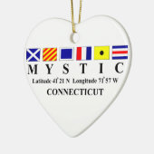 Mystic, CT - Longtitude & Latitude Keramisch Ornament (Links)