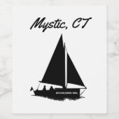 Mystic, CT Wijn Etiket (Enkel label)