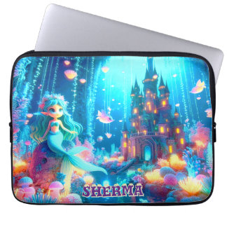 Mystic Depths – Chibi Zeemeermin & Glowing Garden Laptop Sleeve