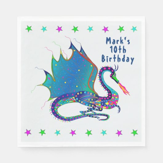 Mystic Dragon in Colorful Kaleidoscope Collectie Servet (Voorkant)