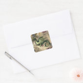 Mystic Dragon & Rozen Vierkante Sticker (Envelop)
