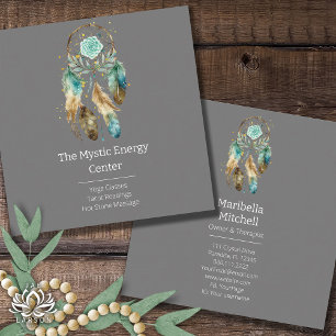 Mystic Dreamcatcher Spirituele Metafysische Yoga Vierkante Visitekaartje