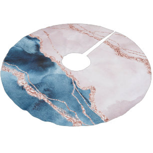 Mystic Elegance Blauwgroen Blauwe en Roos Gouden Kerstboom Rok