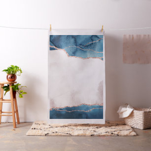 Mystic Elegance Blauwgroen Blauwe en Roos Gouden Stof
