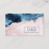 Mystic Elegance | Monogram Blauwgroen Blush Pink A Visitekaartje (Voorkant)