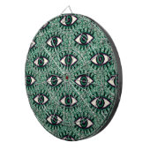 "Mystic Emerald Eyes" - Psychedelic Swirl Seamless Dartbord (Voorkant Rechts)