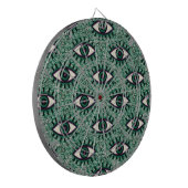 "Mystic Emerald Eyes" - Psychedelic Swirl Seamless Dartbord (Voorkant Links)