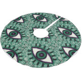 "Mystic Emerald Eyes" - Psychedelic Swirl Seamless Kerstboom Rok (Gekanteld)