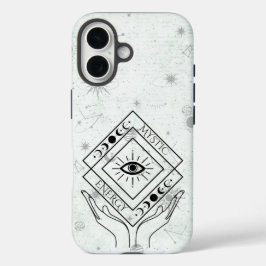 Mystic Energy Minimalist – Esoteric Boho Celestial iPhone 16 Hoesje