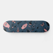 Mystic Esoteric Pink Evil Eye Hand Potion Navy Skateboard (Horizontaal)